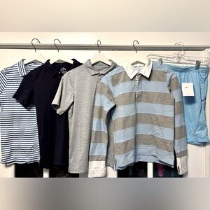 Boys’ size 12 preppy shirt lot + NWT L Nike shorts